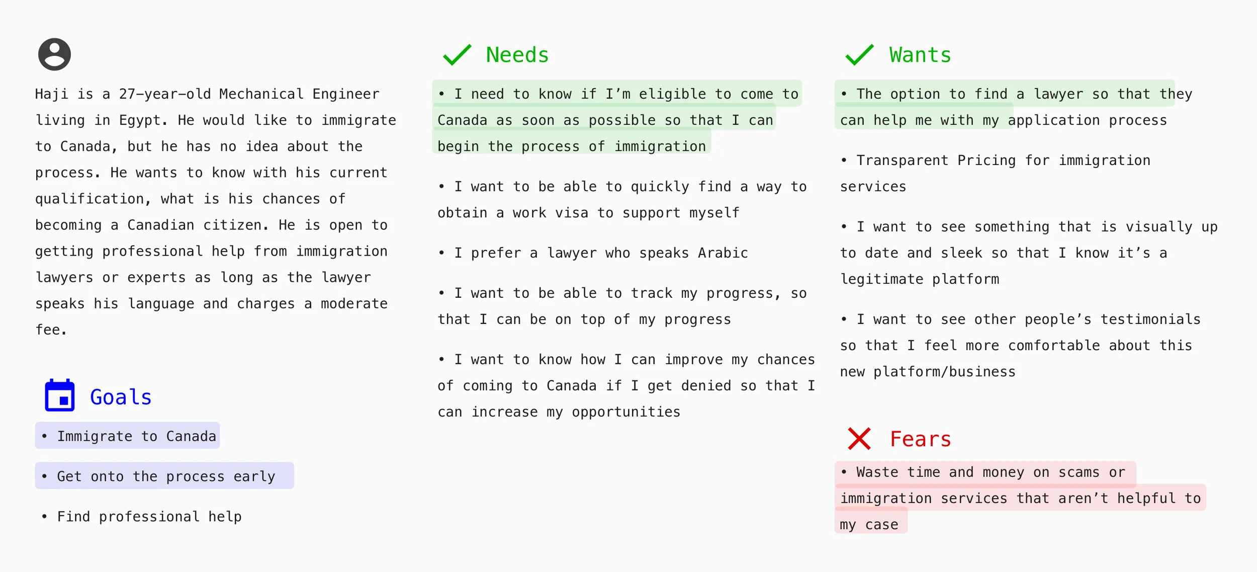 Destin.ai user persona research