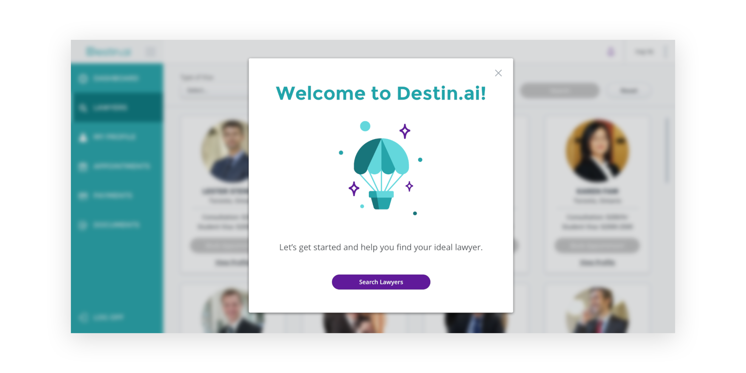 Destin.ai platform screenshot