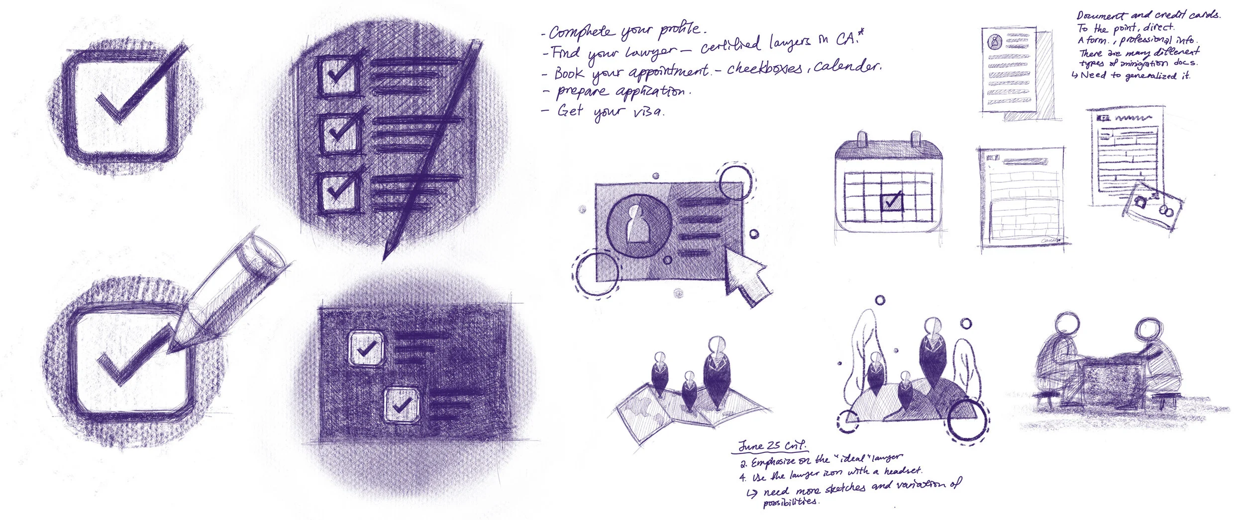 Destin.ai brand identity illustration sketch, full width