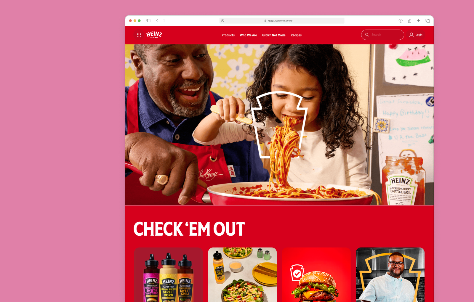 Heinz website after redesign
