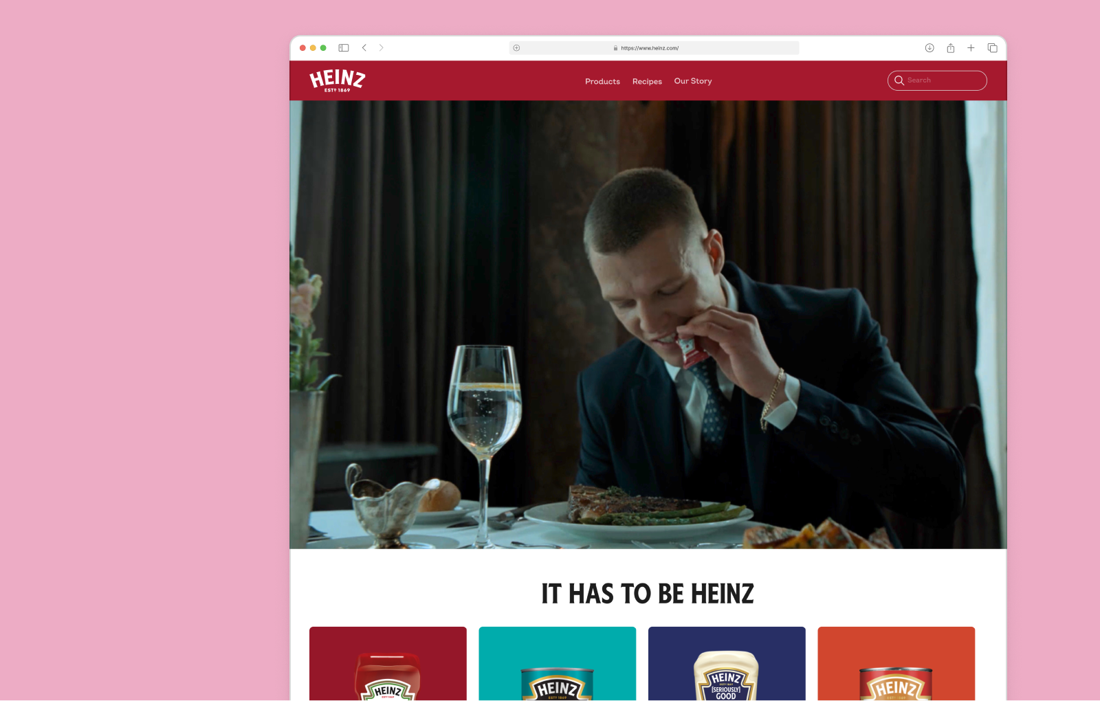 Heinz website before redesign